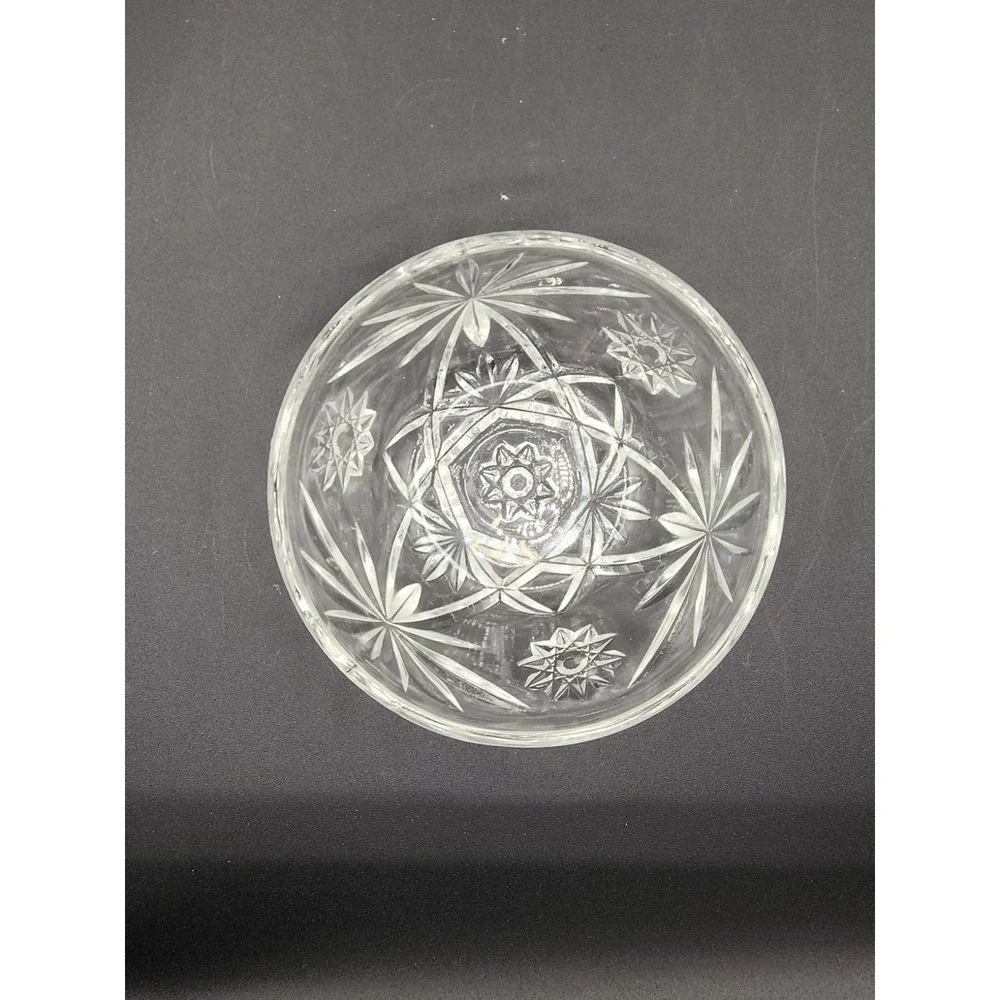 Vintage‎ Anchor Hocking Glass Star of David Covered Candy Dish Bowl
